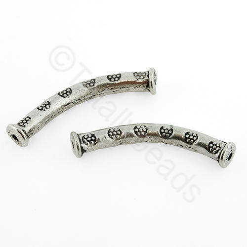 Antique Silver Curve Tube 30mm 2pcs