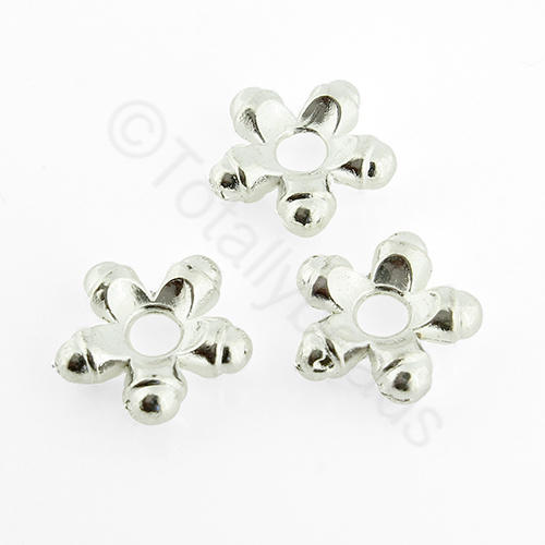 Antique Silver Bead - Spacer Flower 13mm - Silver 10pcs
