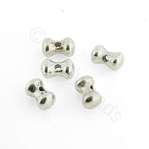 Antique Silver Metal Bead - Dumbbell 5x8mm 25pcs