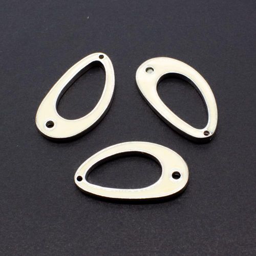 27mm Oval Connector - White 3pcs