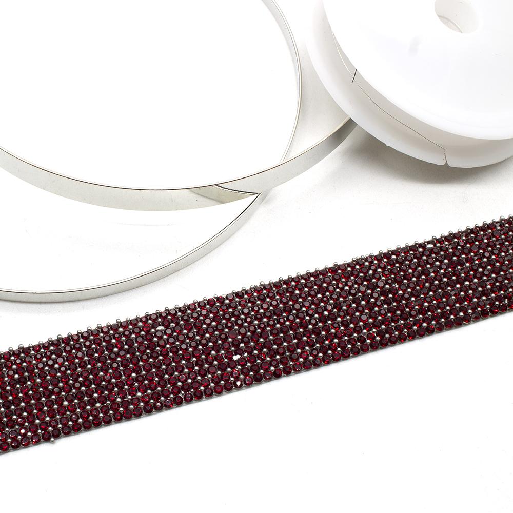Crystal Ribbon Hair Band Kit ruby crystal jewelry making kit — DIY set with beads and instructions for creating handmade jewelry