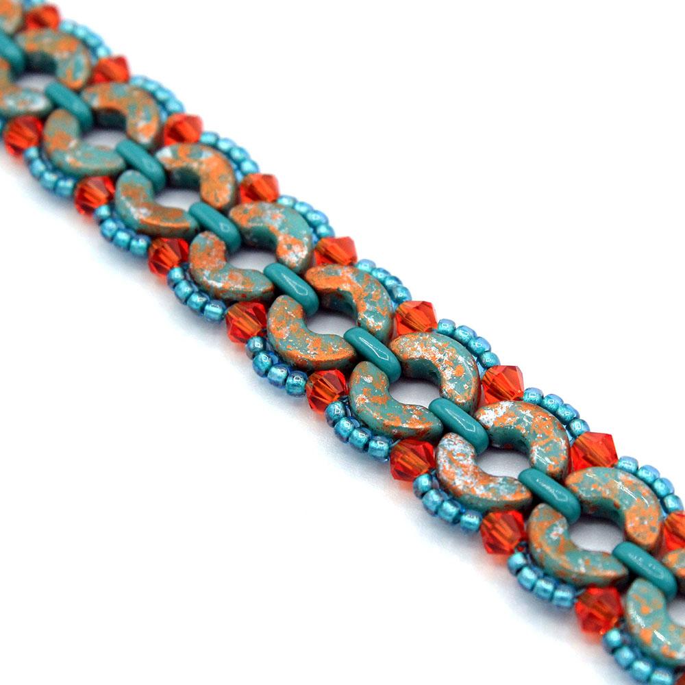 Sybil Arcos Bracelet green bronze bracelet making kit — DIY set with beads and instructions for creating handmade jewelry