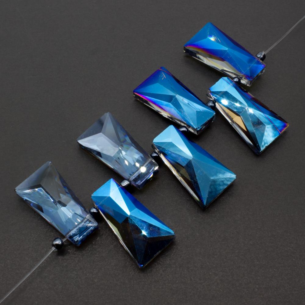 Trapezoid Crystal Beads 30mm - Blue Shimmer B