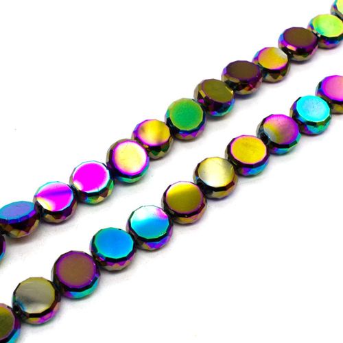 10mm crystal beads rainbow plate, pack of 10 — faceted for jewelry making and beadwork