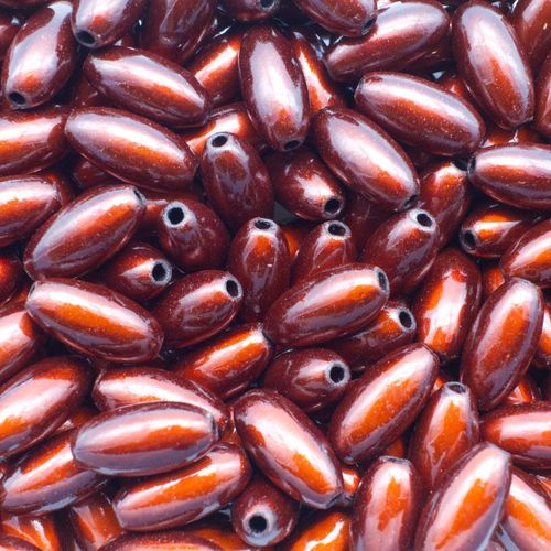 12mm Miracle acrylic round beads 6x12mm rice dark brown 30pcs — pack of 30, reflective 3D-effect beads ideal for jewelry making, crafts,…