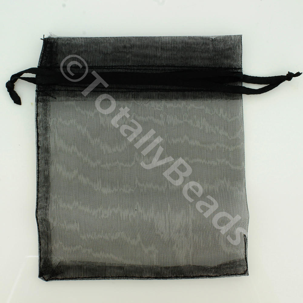 Organza Gift Bag - Black 100mm