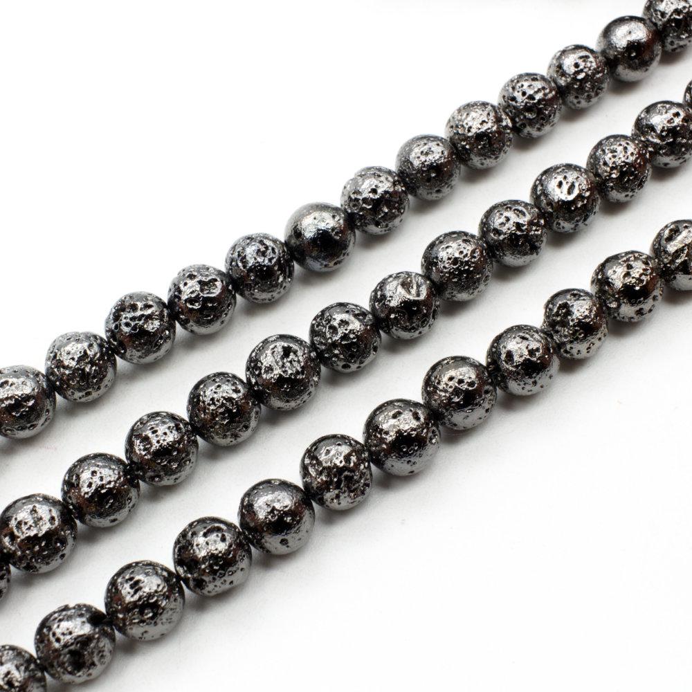 Lava Beads Hematite - 8mm