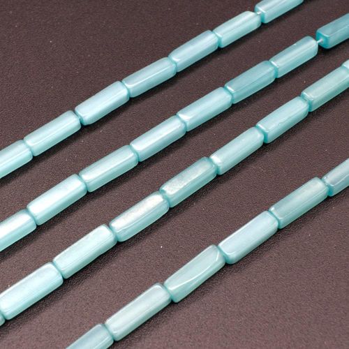 Cats Eye Beads Cuboids 12x4mm   Turquoise for jewellery making