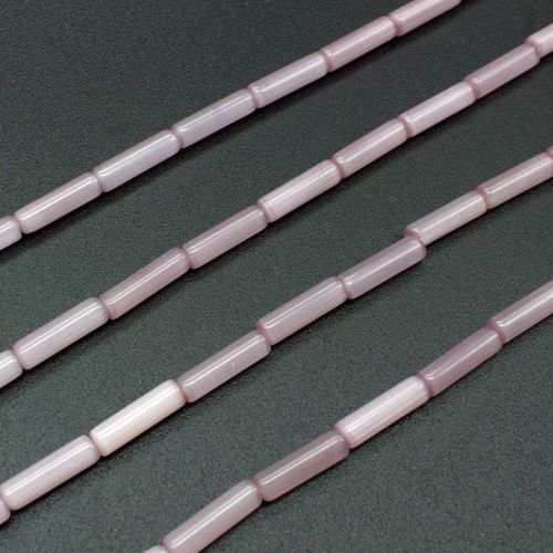 Cats Eye Beads Tubes 12x3mm   Lilac for jewellery making