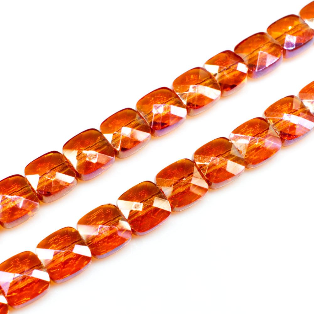 Crystal Square 6mm Burnt Orange 20pcs