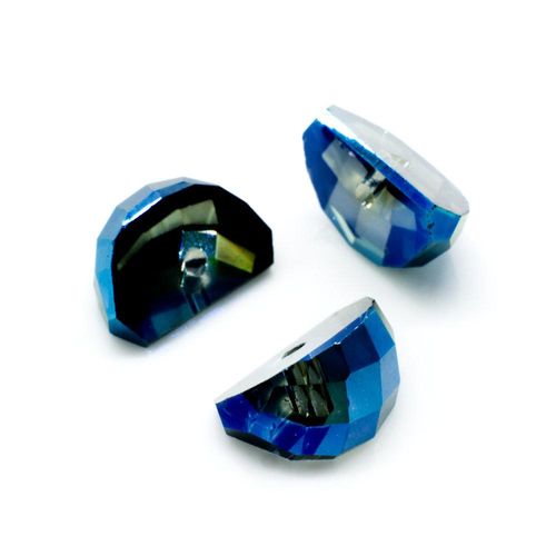 11mm crystal beads dark electric blue, pack of 2 — faceted for jewelry making and beadwork