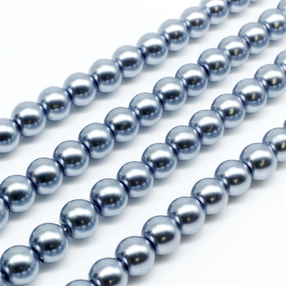 Glass Pearl Round Beads 6mm - Lagoon