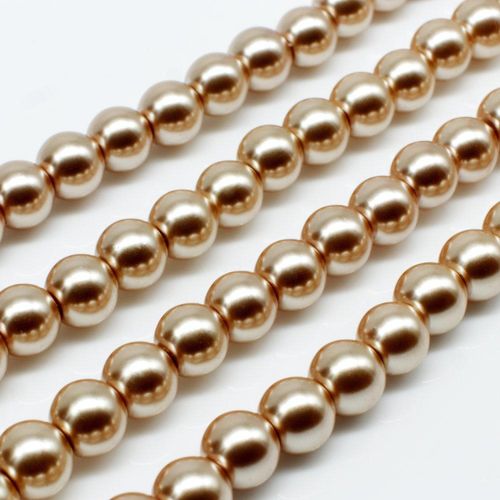 Glass Pearl Round Beads 6mm - Ecru