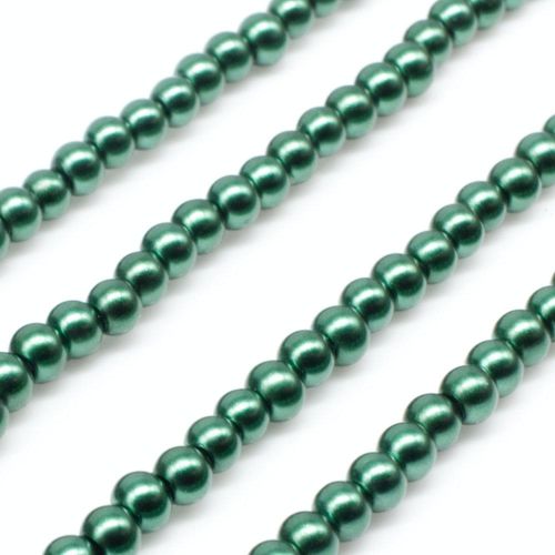 Glass Pearl Round Beads 3mm - Moss Green