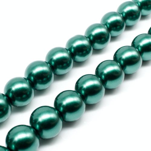 Glass Pearl Round Beads 12mm   Teal for jewellery making