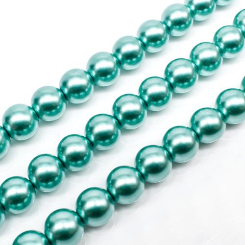Glass Pearl Round Beads 8mm - Turquoise