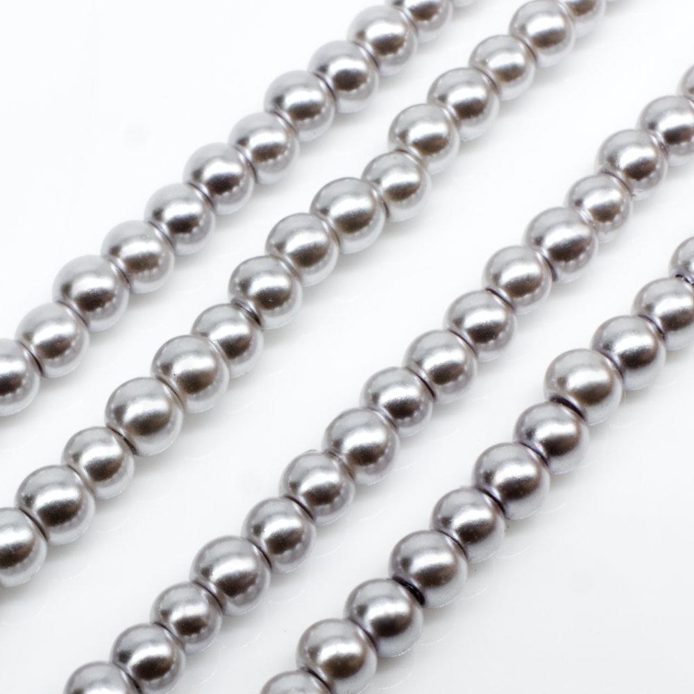 Glass Pearl Round Beads 3mm Silver Dust Craft Hobby And Jewellery Supplies Totally Beads 2542