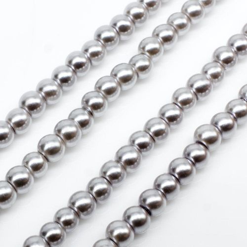 Glass Pearl Round Beads 3mm - Silver Dust