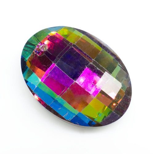Crystal Pendant   Oval 29mm   Rainbow B for jewellery making