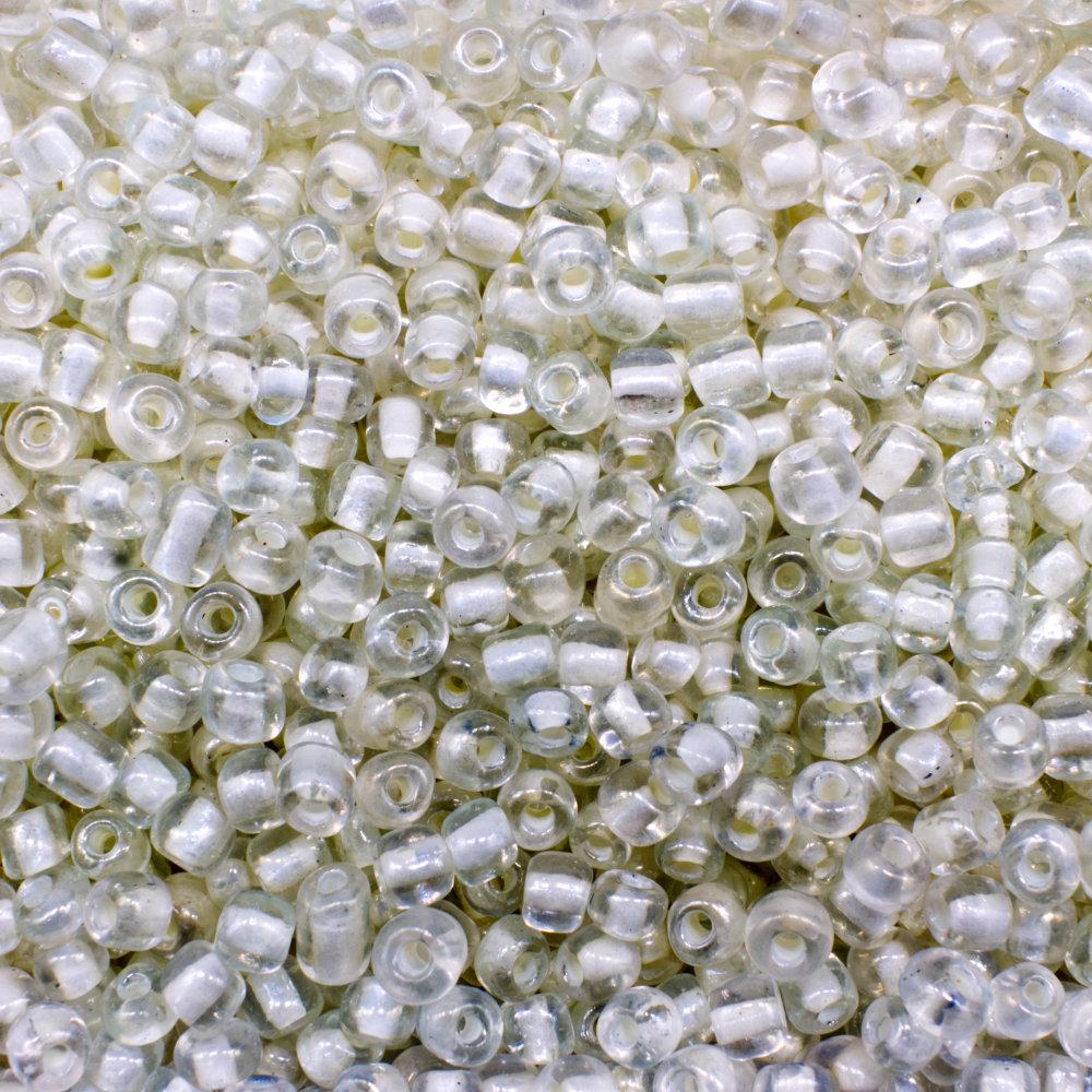 White Luster Color Seed Colour Lined White Luster - Size 6 100g | Craft, hobby & jewellery ...