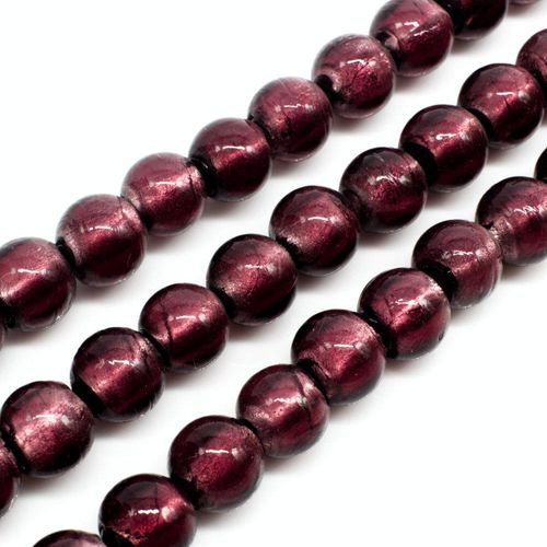 Silver Foil Round Beads 10mm 40pcs   Amethyst for jewellery making