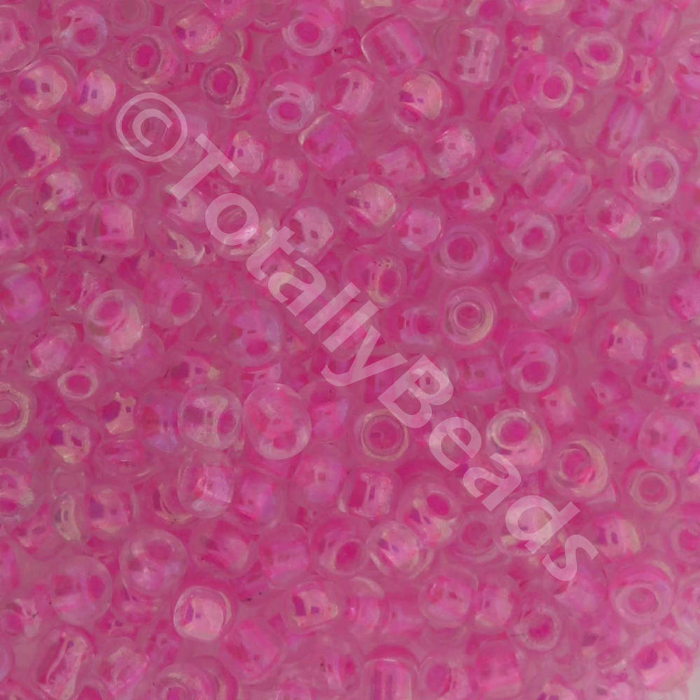 Seed Beads Colour Lined Light Pink- Size 6 100g