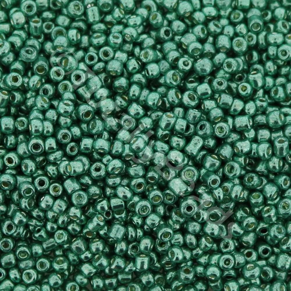 Seed Beads Metallic  Sea Green - Size 11 100g
