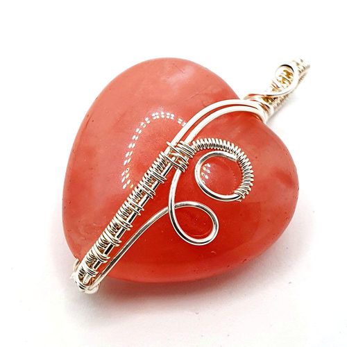 Heart of Glass Pendant cherry jewelry making kit — DIY set with beads and instructions for creating handmade jewelry