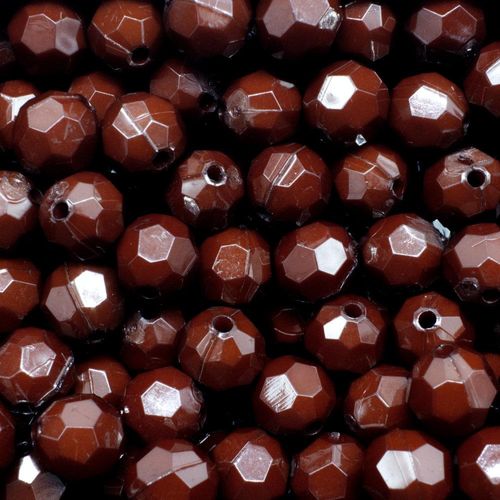 Acrylic Faceted Beads 10mm 60pc   Hickory Pecan for jewellery making