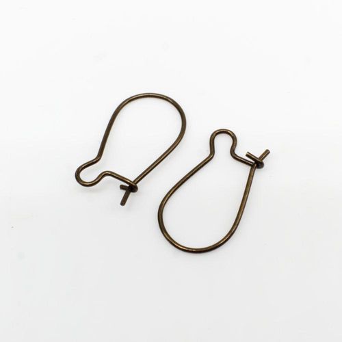 Kidney Ear Wires 19mm 25 Pairs   Dark Bronze for jewellery making