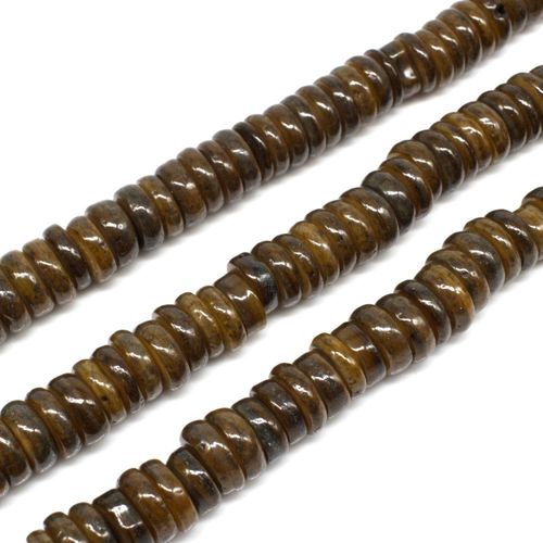 Shell Heishi Disc Beads 8mm   Olive Green for jewellery making