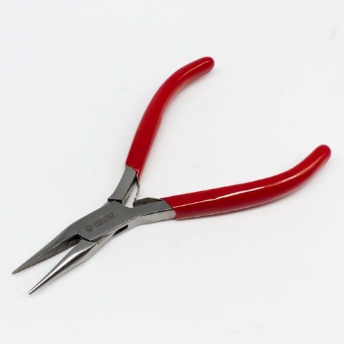 Micro Chain Nose Pliers Red Handle 130 x 70mm for jewellery making