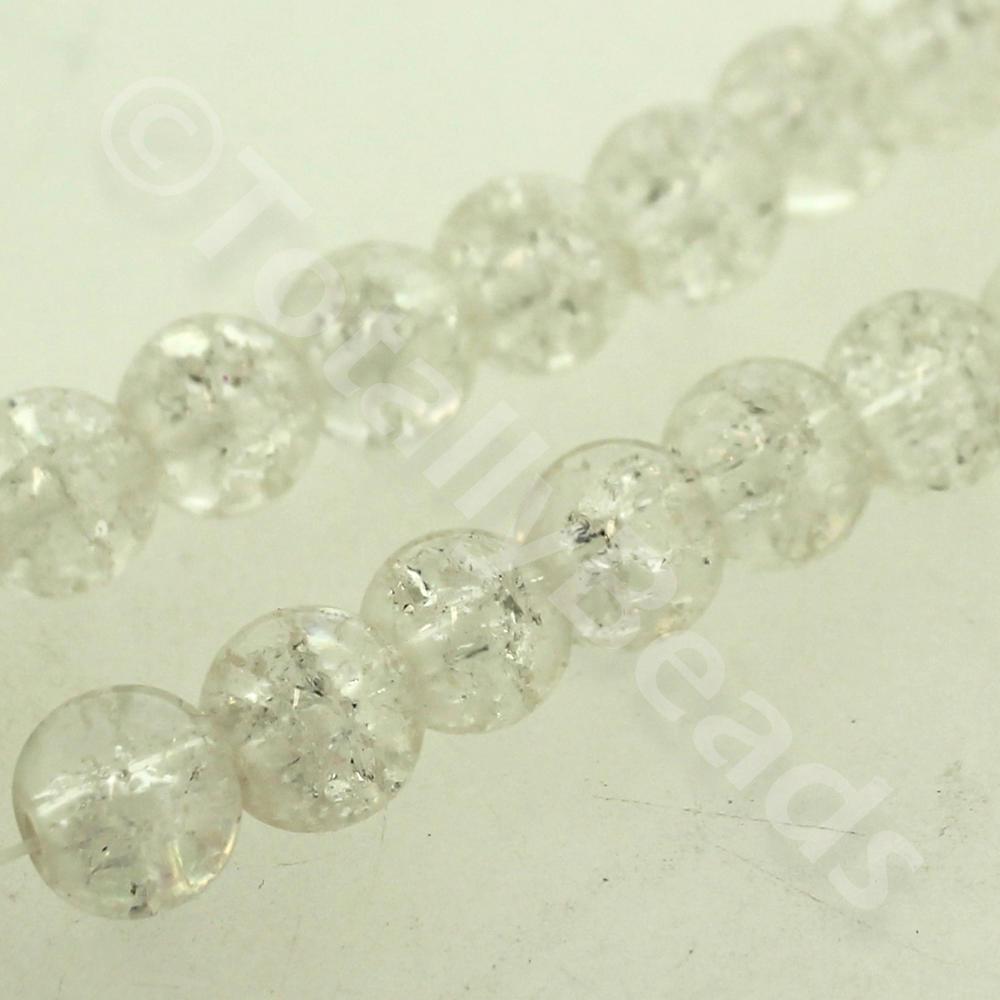 Crackle Beads Round 8mm - Clear 100pcs