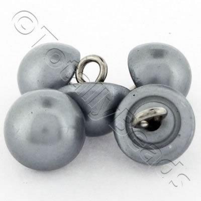 Resin Button 9mm - Pewter Grey
