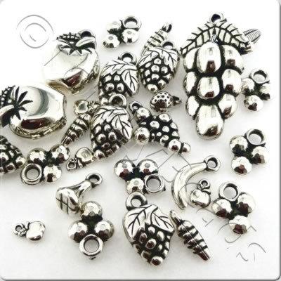 Acrylic Charms - Antique Silver - Fruit