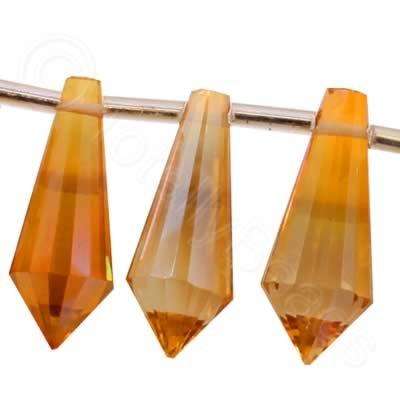 19mm crystal beads half orange — faceted for jewelry making and beadwork