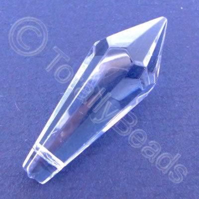 Glass Pendant Pointed Drop Lilac - 37mm