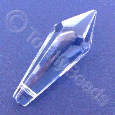 Glass Pendant Pointed Drop Lilac - 37mm