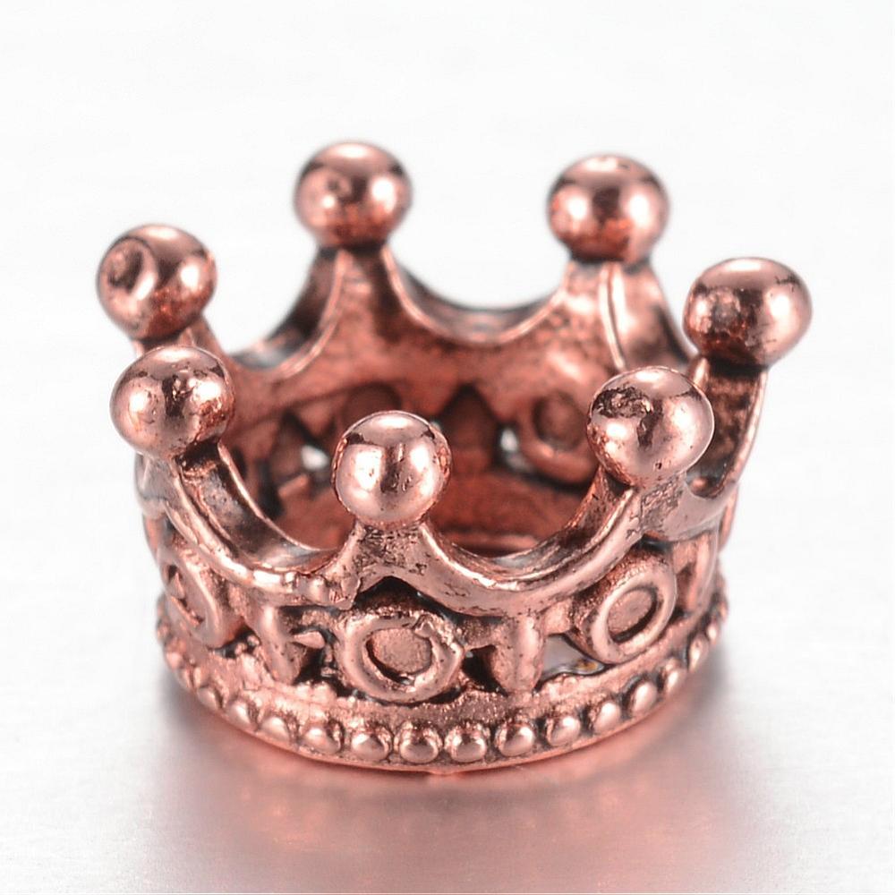 Metal Bead Crown 10mm 1pc   Rose Gold for jewellery making