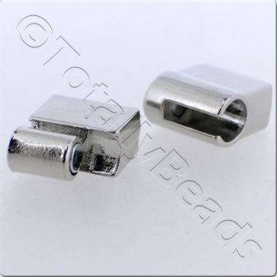 Magnetic Clasp - Sliding Square 20mm - Rhodium