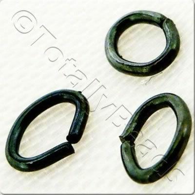 Jump Rings 4 x 6mm Oval - Black Plated
