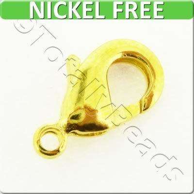 Lobster Clasp 12mm 10pcs - Gold Plated