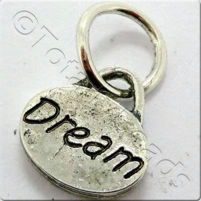 Tibetan Silver Message Tag/Charm - Dream 5pcs