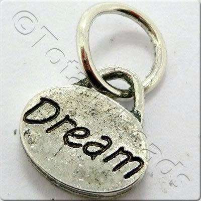 Tibetan Silver Message Tag/Charm - Dream 5pcs