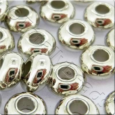 Acrylic Antique Silver Bead - Rondelle 5mm
