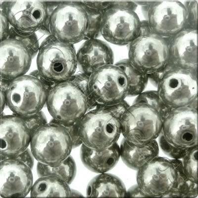 Acrylic Antique Silver Bead - Round 6mm