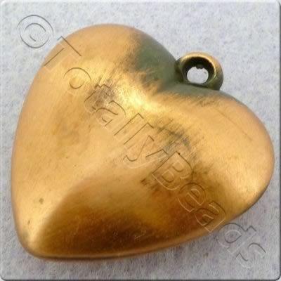 Acrylic Red Copper Charm - Heart 33mm