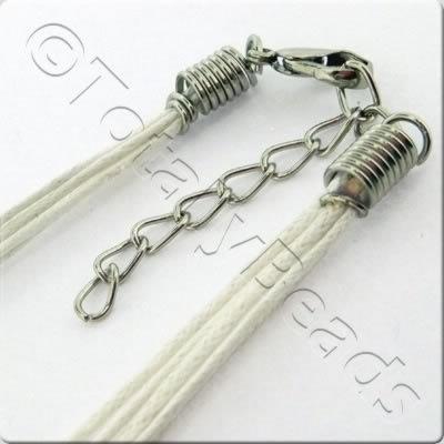Wax Cotton Cord Necklace - White