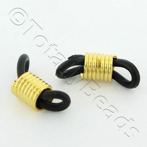 Eye Glasses Cord Strap Holder - Gold/Black 10pcs
