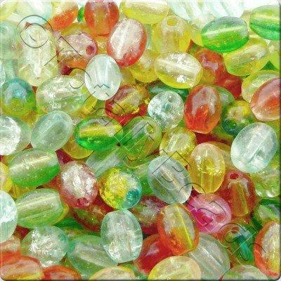 Crackle Beads Mixed Oval 6x8mm - BOGOF